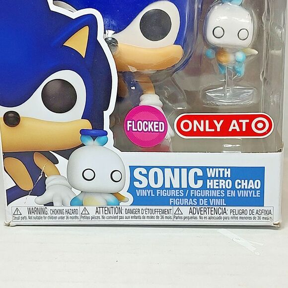 Funko Pop! Games Sonic the Hedgehog & Hero Chao 1036 Vinyl Figures Flocked NEW - Picture 10 of 16
